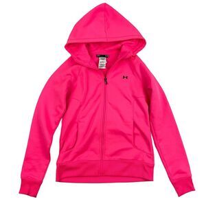 Under Armour ColdGear Full Zip Hooded Fleece Jacket Pink Ribbon Breast Cancer S